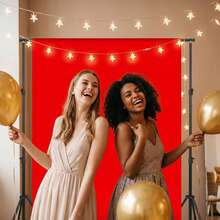VOJCBKRE Red Photography Backdrop, Fabric Multi-Purpose Studio Background, Non-Reflective, Easy To Use, Suitable For Portraits, Products, Parties, Video Creation (Stand And Clips Not Included) - View 3