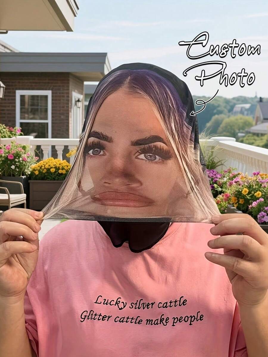 Custom Fun Headbands & Hair Accessories, Sun & Wind Protection Full Face Mesh Mask, Breathable Mask - Supports Custom Patterns | Sporty Polyester Headwear | Ideal For Festivals & Cosplay | Perfect Gift For Christmas & Easter - Multicolor - View 1