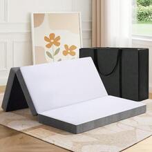 Trifold Mattress, 3 Inch Foam Foldable Mattress With Washable Cover, Tri-Folding Floor Bed Camping, Twin XL - White + XL + 3 Inch - View 5
