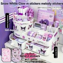 SANRIO-KT Cat Portable Cotton Swab Floss Toothpick Storage Box Flip Lid Mini Travel Organizer Case Cute Small Item Container Suitable For Bag Pocket - Multi-color - View 1