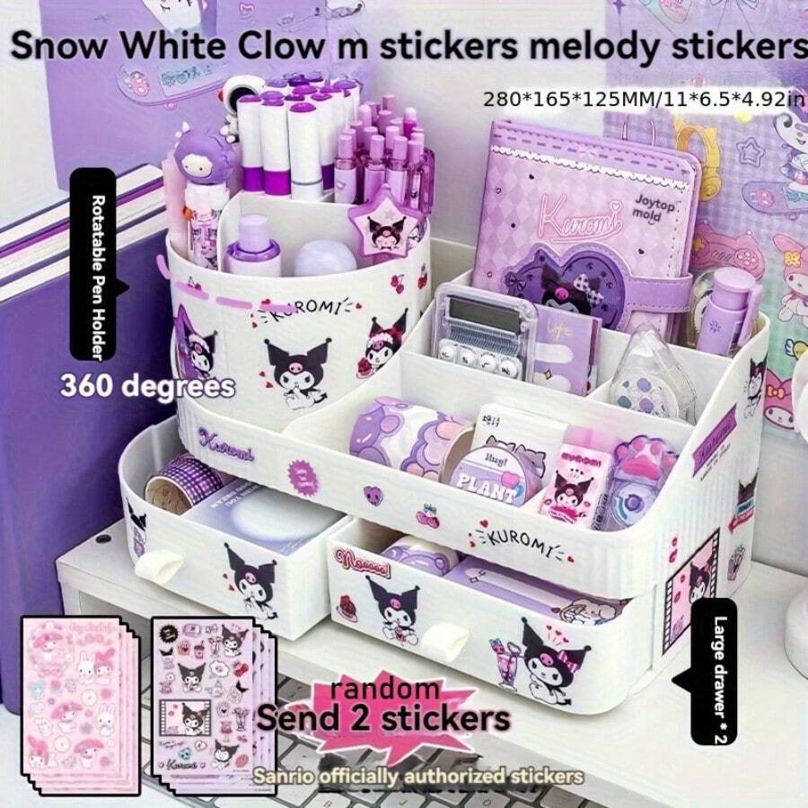 SANRIO-KT Cat Portable Cotton Swab Floss Toothpick Storage Box Flip Lid Mini Travel Organizer Case Cute Small Item Container Suitable For Bag Pocket - Multi-color - View 1