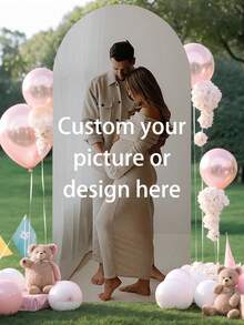 1pc Customizable Arch Backdrop Cover, Suitable For Baby Shower Balloon Arch, Wedding, Graduation Ceremony And Birthday Celebration, Supports Photo Customization - Multicolor - View 2