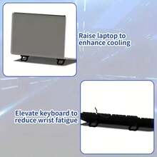2PCS Invisible Adhesive Laptop Stand, Foldable Portable Height-Increasing Bracket, Keyboard Cooling Foot Pad Support - A - View 6
