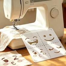 1pc Handmade Face Embroidery Sewing Template DIY Expression Painting Template, 4 Soothing Expressions, Reusable Handicraft Sewing And Painting Template, Suitable For Crafts, Sewing, And Embroidery Projects, Craft Template, Cute PET Template - Classic - View 5