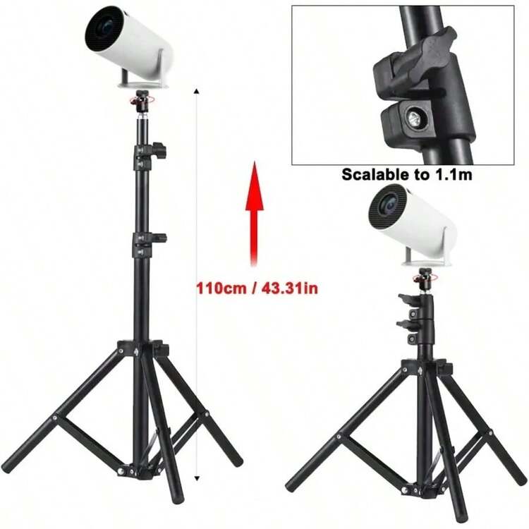 43 Inch Universal Projector Tripod, Retractable Aluminum Alloy Stand, Height Adjustable, 1/4 Metal Universal Head, Suitable For LCD Projectors, Cameras And Mobile Phones - View 10
