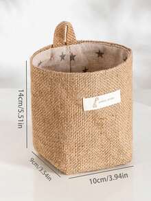 1pc Random Style Linen Pencil Holder Storage Basket - Multicolor - View 3