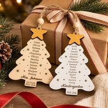 Custom Teacher Name Christmas Ornament, Personalized Classroom Tree Hanging Decor, Teacher Appreciation Holiday Keepsake, Customized Christmas Tree Decoration, Customizable Year & Name Gift, Festive Home Decor, Holiday Gift, Christmas Keepsake - Style C - View 6
