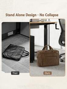 NEWHEY Laptop Messenger Bag Men PU Leather Shoulder Bags 16 Inch Vintage Leather Briefcase Computer Bag Retro College Satchel Bag For Work, Business,Travel - Brown - View 8