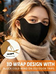 Autumn/Winter Warm Face Mask, With Flip-Up Drinking Hole, Adjustable Elastic Ear Loops, Windproof Warm Face Mask, Suitable For Daily Outdoor Wear - Multicolor - View 10