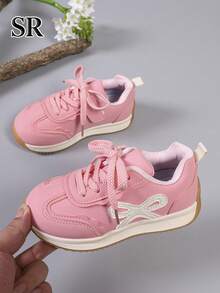 1 Pair Pink Cute Bow Decor Sneakers, Sweet Versatile Casual Shoes, Suitable For Daily And Campus Wear, School Essential - Pink - View 2