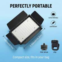 UEGOGO 6 Inch/15cm Square Ring Fill Light With Clip, USB Rechargeable, 3 Color Temperatures, Dimmable, Portable Clip-On Selfie Light, Suitable For Phone, Camera, Photography, Live Streaming - Ideal Choice! - A - View 2
