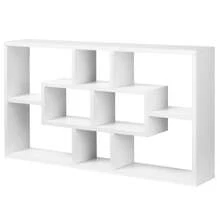 Estante de parede com 8 nichos, unidade de armazenamento, design moderno, 85 x 14,5 x 47,5 cm, branca - A - Ver 2