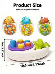 Mainan Sensori Whack-A-Mole Telur Dinosaurus, Permainan Genggam Bayi Kartun Lucu Berwarna-warni - MultiWarna - View 10