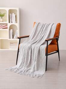 1pc Retro Diamond Grid Textured Knit Throw Blanket, Soft & Comfortable For All Seasons, Suitable For Sofa, Bed, Travel, Home Decor - Mixed Geometric Pattern, Acrylic Fabric - Multicolor - View 17