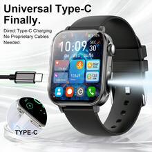 JIAYAOO Type-C Fast Charging Smartwatch, Unisex, Suitable For Fitness Tracker, Built-In LED Flashlight, IP67 Waterproof Activity Pedometer, 24-Hour Health & Sleep Monitoring, Touch Screen Sports Watch, Multiple Sports Modes - View 18