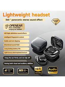 Open Ear Earhook TWS Wireless Earbuds, Lightweight Comfort Non-In-Ear Headphones, HiFi Stereo Sound HD Clear Calls, Sport Running Daily Use Wireless Earphones Compatible With IOS & Android - View 15