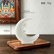 Festival Theme Crescent Moon Scented Candle, Vintage Embossed Carved Moon Shaped Candle, Home Desktop Decor Ornament, Holiday Party Atmosphere Prop, Gift Souvenir - Eastern European Style Moon Scented Candle - View 20