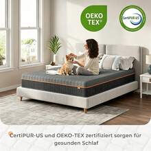 Uliyati 7-Zonen Kaltschaummatratze H3 Memory Foam mit Atmungsaktivem Bezug für Kühlen Schlaf und Druckentlastung, Öko-Tex Zertifiziert, 26 cm Höhe - Grau - Übersicht 4
