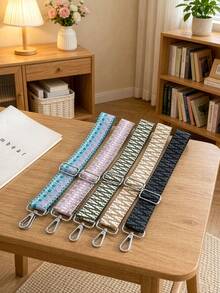 Rainbow Colorful Woven Strap 3.8cm Width 135cm, Adjustable Crossbody Bag Strap Replacement, Vintage Embroidered Webbing For Women Purse Accessories - Multicolor - View 2
