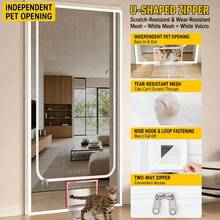 1pc Multi-Size Optional No-Drill Nano Material Upgraded Cat-Proof Door Curtain, Modern Style Black & White Dual Color Rectangular Zipper Design, Ventilated Mosquito Net Cat Barrier, Suitable For Bedroom, Living Room And Home Use - Upgraded Version - View 14