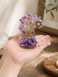 1PC Healing Natural Crystals Stones Money Tree Home Office Desk Living Room Feng Shui Decoration For Luck Home Decor Resin Base K001 - Decoration - View 5