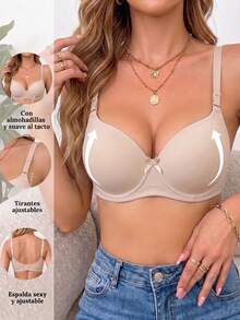 Women Bras & Bralettes - Pink+Mauve+Nude+Blue-grey - View 4