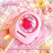 1pc Strawberry Mini Tornado Pencil Sharpener Cute Cartoon Dual-Hole Pencil Sharpener For Elementary Students Plastic Material Dual-Hole Design With Flip Cover - Easy To Use, Durable And Sharp, Ideal Choice For Students And Professionals, Essential Drawing And Office Tool - Suitable For School And Office Stationery | High-Quality Gift And Prize. - Multiple Colors and Random Styles - View 1