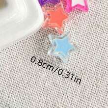 120pcs Multicolor In‑Color Five‑Pointed Star Acrylic Through‑Hole Loose Beads For DIY Bracelet Phone Charm Hair Ornament Handmade Craft Supplies - Multicolor - View 4