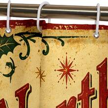 1pc/4pcs Christmas Santa Claus Multi-Functional Bathroom Decor Shower Curtain Set, Free 12 Hooks, Premium Holiday Atmosphere, Bathroom Mat, U-Shaped Rug And Round Toilet Lid Cover, Suitable For All Christmas Occasions - Santa Claus 2 - View 5