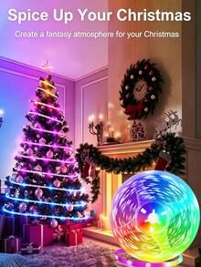RGB LED Light Strip, Color Changing Adjustable, With Remote Control, USB Powered, Flexible Design, Suitable For Living Room, Bedroom, Party, Holiday, Halloween, Christmas Decoration - Multicolor - View 4