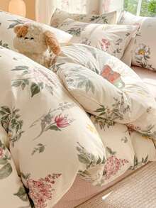 3pcs 2026 New "Spring Day" Series, American Floral Print Bedding Set, 2 Pillowcases + 1 Duvet Cover - Multicolor - View 2