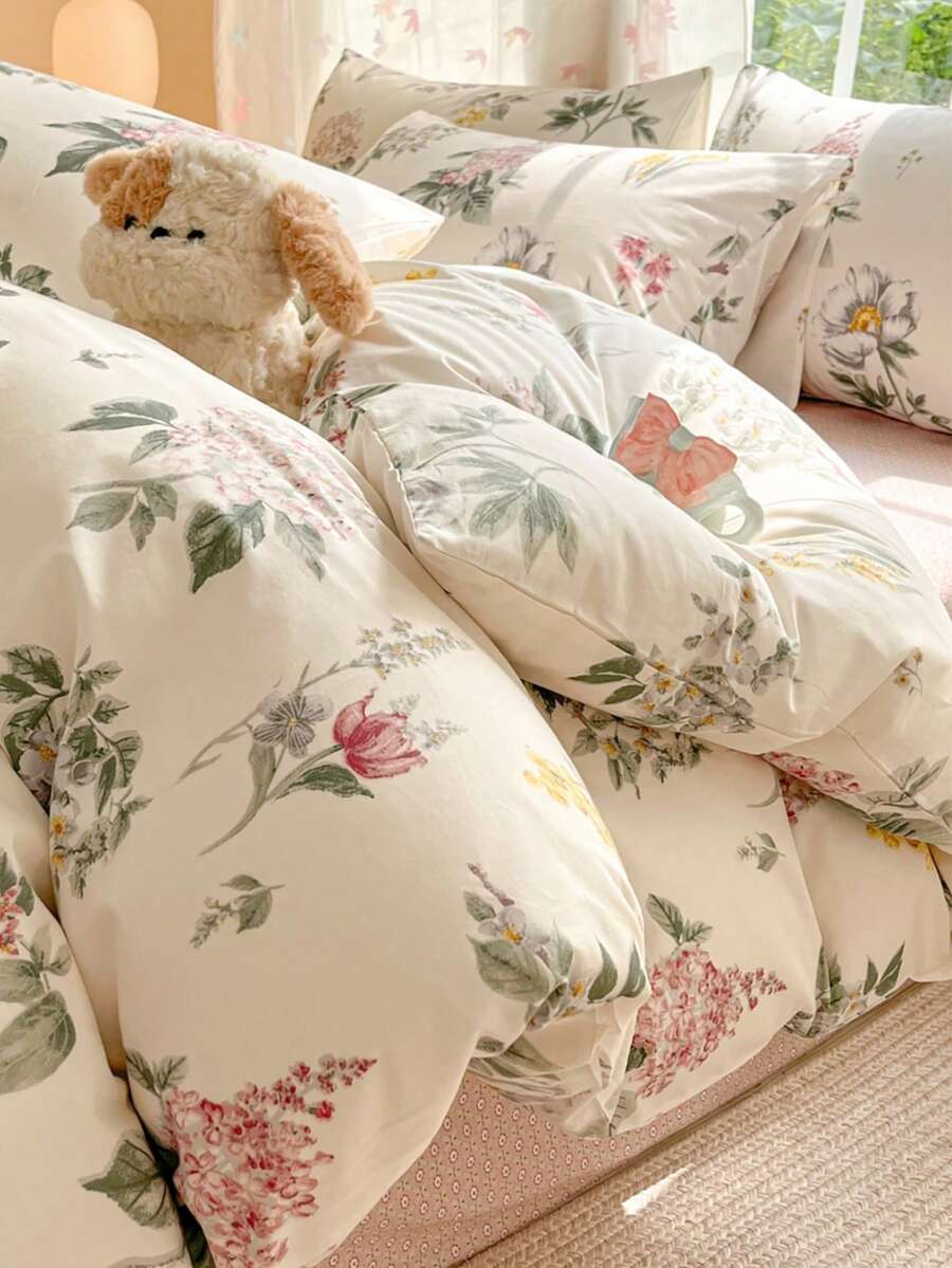 3pcs 2026 New "Spring Day" Series, American Floral Print Bedding Set, 2 Pillowcases + 1 Duvet Cover
