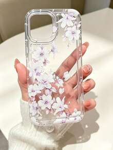 1pc Ins Air Cushion Elegant Vintage Floral Pattern Anti-Drop Phone Case, Compatible With 17 16 15 14 13 12 11 Pro Max, Transparent Phone Protective Cover Waterproof Shockproof Scratch-Resistant - Multicolor - View 1