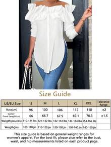 Blusa de manga larga con hombros descubiertos y botones frontales para mujer, blusas de manga larga casuales de primavera en color blanco - Blanco - Ver 8