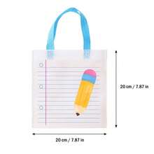 Random Color Back To School Gift Bags Teacher Gift Bags Bulk School Gift Bags With Handle Pencil Notebook Line Pattern Teacher Appreciation Gift End Of School Year Teacher Gift Bags Promotion Retirement Packaging Supplies Suitable For Graduation Season - View 4