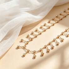 Sexy Minimalist Transparent Rhinestone Waist Chain For Women, Sweet & Cool Bikini Body Chain, Sparkling Waist Chain - 05 - View 5