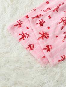 Women's Flannel Pajama Pants With Christmas Print, Autumn/Winter - Pink - View 3