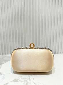 Women's Cylindrical Hard Box Evening Clutch Rhinestone Pattern Vintage Baroque Luxurious Style Ideal Weddings Evening Parties Balls And Formal Events - Gold - View 6