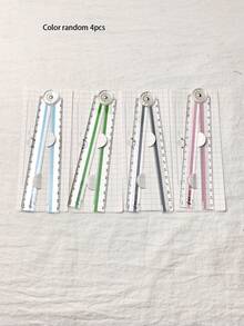 1/4pcs Multi-Color Angle Folding Ruler, Office & Study Drawing Ruler, Straight Ruler For Exams, Back To School Gift, Random Color - Multicolor - View 8