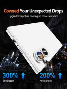 ForSamsung Galaxy Z Fold 8 Camera Lens Protector, Individual Metal Ring Tempered Glass Lens Cover, [Strong Adsorption] Scratch Resistant Ultra-Thin HD Clear Lens Cover, 1 Set-Silvery - Silver - View 3