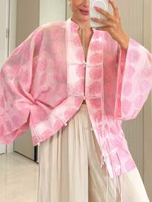 New Fashion Embroidered Women's Vintage Jacket For Daily Wear All Seasons Pink - Pink - View 3
