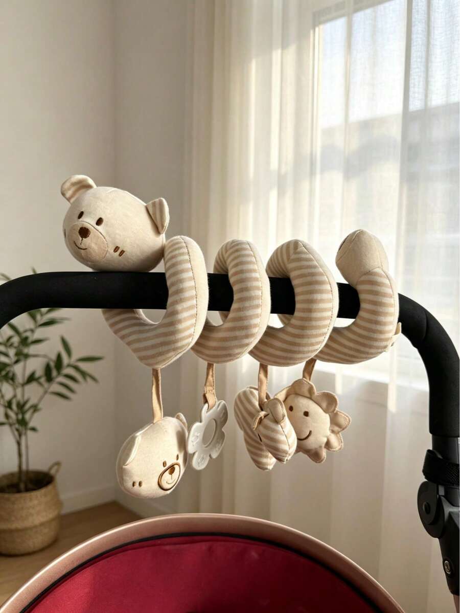1pc Comfortable Pendant Toy For Baby Boys And Girls, With Built-In Bell, Teether And Sounder, Educational Toy For Car Seat And Crib, Perfect Newborn Gift - Multicolor - View 1