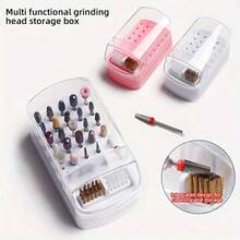 2-In-1 Nail Drill Bit Storage Rack & Cleaning Brush Box, 30-Slot White Nail Drill Bit Organizer Display Storage Box, Nail Drill Bit Cleaning Brush, Professional Nail Art Tool Accessories, Nail Drill Bits Not Included - Multicolor - View 8