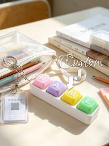 Gantungan Kunci Keyboard Huruf Kustom LICVIC, Gantungan Tas Nama yang Dipersonalisasi, Gantungan Kunci Warna Macaron - MultiWarna - View 9
