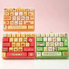 1pc Mini Keyboard Food-Shaped Pendant, Cute Cartoon Key Design Stress Relief Hanging Decoration Creative Accessory (Random Rope Color) - Multicolor - View 12