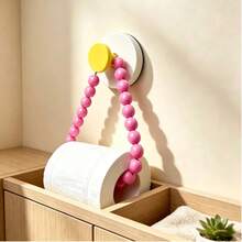 2pcs/Set Chic Pink Beaded Tissue Holder -Easy Install No Drill Wall Mount For Bathroom Decor Space-Saving Design ,Perfect Gift Idea, Stylish Home Accessory For Modern Bathrooms, Christmas/Halloween Gift Decorative - Multi-color B - View 11