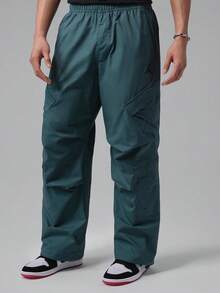 Jordan Men's Elastic Waist Pocket Casual Sports Long Pants - Dark Green - View 1