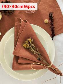 2/6/12pcs Spring/Summer Lightweight Solid Color Absorbent Cloth Napkins, Washable And Reusable, Suitable For Restaurant, Kitchen, Wedding, Banquet Decoration, Daily Home Decor - Multicolor - View 27