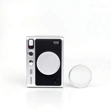 1 buah Tutup Lensa Logam untuk Kamera Fujifilm Mini, Pelindung Lensa Paduan Aluminium Anti Debu dan Anti Benturan dengan Bantalan Lembut di Dalam - Hitam/Perak/Merah Muda - View 3