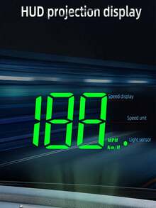 High-Definition Car Head-Up Display (HUD), Optional Km/H/Mph Display, With Windshield Speedometer Projection Function, Equipped With Automatic Light Sensor, Km/H Speed Unit Display, Suitable For All Car Models, Ideal Gift For Christmas, New Year And Thanksgiving - Multi-color - View 3